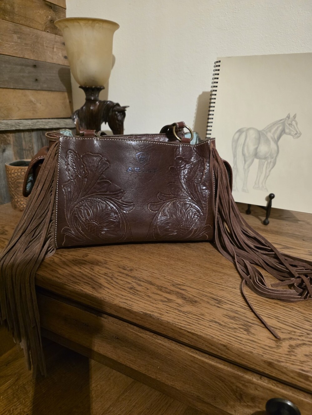 Beautiful Ariat Leather Fringe Bag With Conceal Carry
